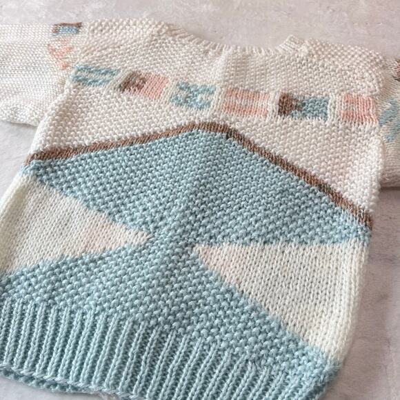 Lauren Hansen Vintage Knit Cardigan Sweater pastel Women’s size Small Geometric - Picture 6 of 6